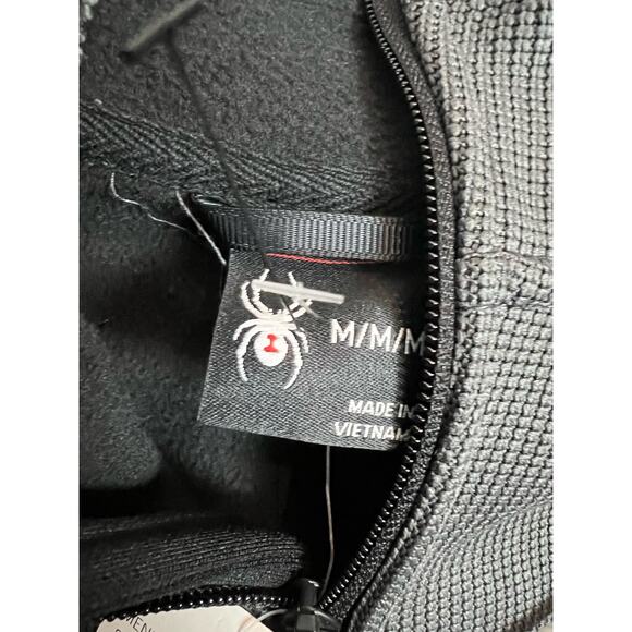 Spyder Men’s Half Zip Hooded Pullover Jacket in Polar Gray Black Size M - Picture 8 of 8